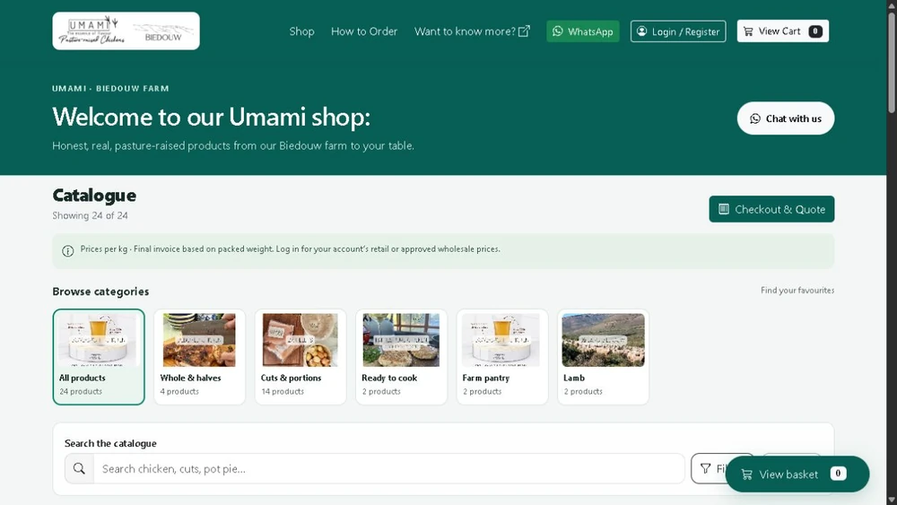 Genuine saved Biedouw Shop project screenshot