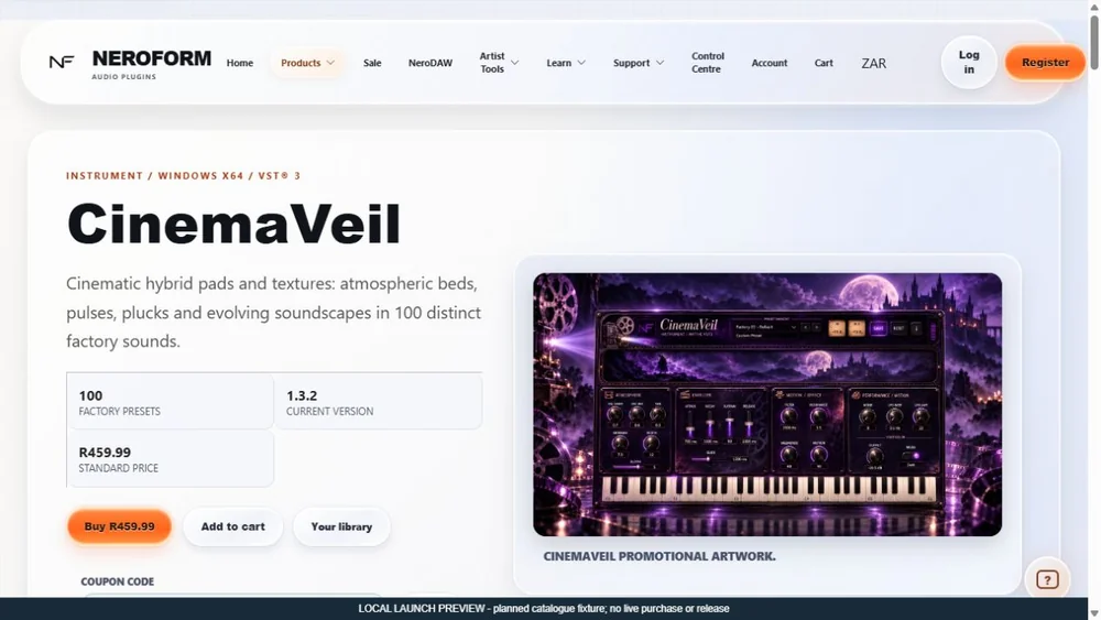 Actual saved screenshot of the NeroForm project